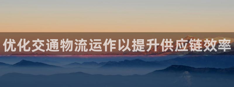 28圈注册网站谁有：优化交通物流运作